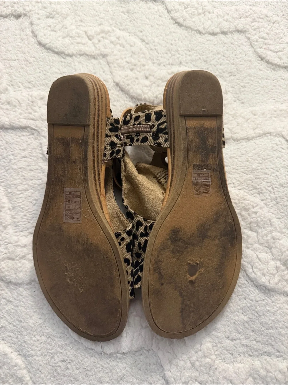 Leopard Print Ankle Bootie Sandals in Tan